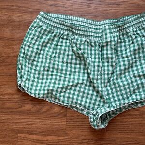 ANTHROPOLOGIE mini green gingham short